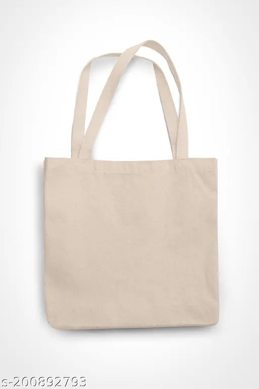Beige canvas tote bag with a print, suitable for women and girls