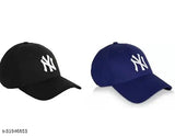 Solid cotton baseball caps (2 pcs), classy unisex caps from India