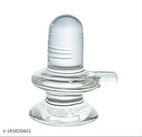 Pure white glass sphatik Shivling decorative showpiece for spiritual environment, 5cm height