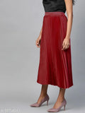 Woman in red skirt