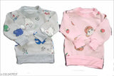 Baby boy & girl printed hoodies (wool, long sleeves), pack of 2, Indian-made design may vary by availability