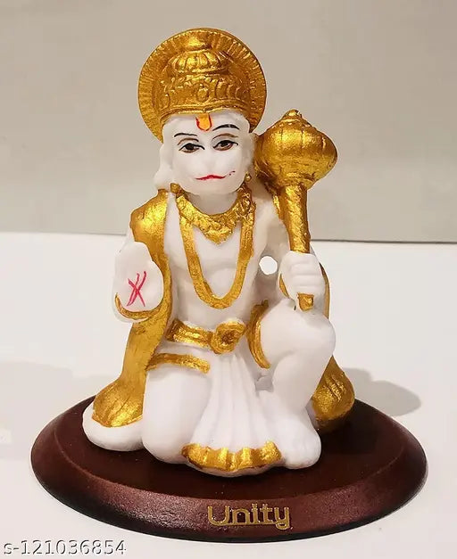 White resin Hanuman idol for car dashboard decoration or home