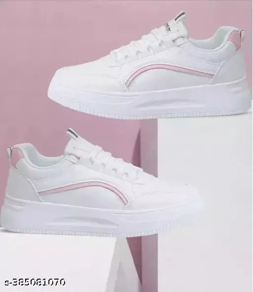 Synthetic and PVC Skybob sneakers for women and girls - casual sports, walking, partywear, running shoes in solid pattern with lace-up fastening. Great for daily use or special occasions, designed for comfort and style. Made in India