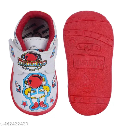 Red Bunnies sneakers with playful cartoon bunny design, for both boys and girls