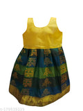 Traditional silk cotton Lehenga-Choli set for kids, intricately embellished in Zari stitch, India origin