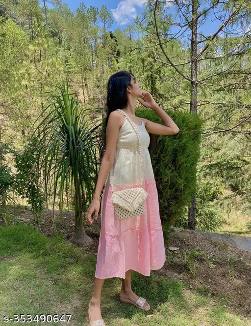 Bohemian-style, handmade cotton macramé sling bag