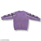 Woolen Morvika unisex winter sweaters, jackets, hoodies & tops in self-design. Soft, warm for 1-2yr old babies. Indian origin." (123 characters)