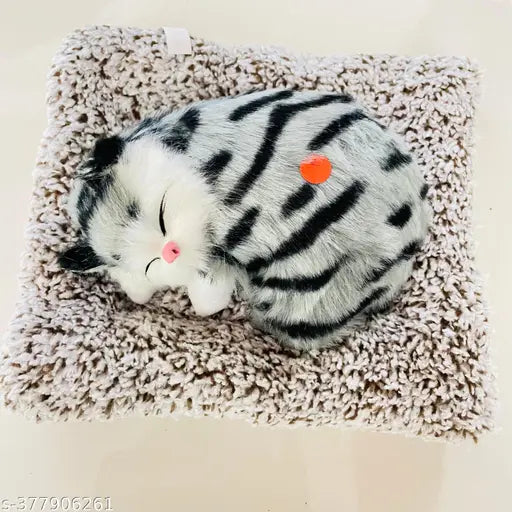 White and black plastic Balley sleeping cat car ornament, ideal for home decor or car interior