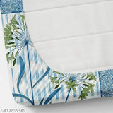 Glace cotton fitted king size bedsheet with botanical pattern & 2 pillow covers, fits up to 8" mattress - Ideal for summer, Queen size double beds - Made by BHAVYA APPAREL, India