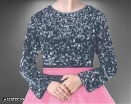 Indian net gown with long sleeves, beautiful and trending for girls (sizes 5-16 years)