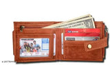 Genuine leather RFID wallet by SONRISA Men, 12 card slots, solid pattern, free size (11cm x 10cm), premium quality accessory