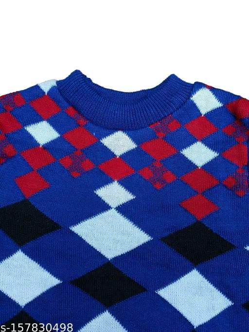 Wool striped boys sweaters (2 pack), breathable and cozy for kid's winter wear