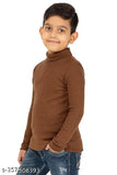 Cotton blend full sleeves high neck turtle neck unisex T-shirt, solid color for kids and teens in various sizes (4-5 Years - 11-12 Years)