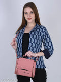 Purple shoulder sling bag with black trim, zip closure, perfect for daytime shopping