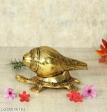 Metal shank tortoise statue for vastu, home decoration and temple showpiece item with metal gifting purpose, 15cm x 7.5cm x 12.5cm