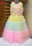 Trendy soft net embellished frock for 6th month to 6 years girls, Indian origin