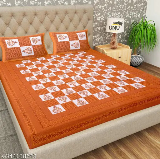 Attractive trendy cotton double bedsheet combo, floral printed 180 TC Superfine for summer use with 4 pillow covers
