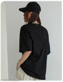 Oversized tshirt fashion Black colour Fabric-Cotton Sinker Biowash With Cool Summer Print
