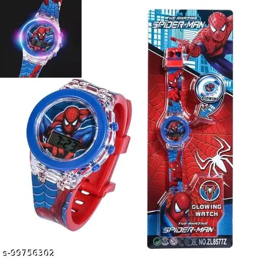 Spiderman Kids Wristwatch, Glow in the Dark Display, Water Resistant Design