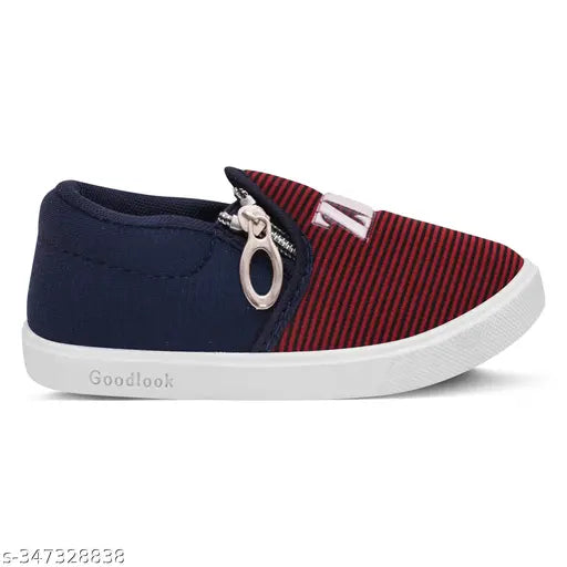 Velcro slip-on shoes for kids, blue and maroon