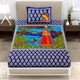 Jaipuri Cotton single bedsheet & pillow cover, peacock pattern, superfine 180 thread count, summer-ready bedding for adults