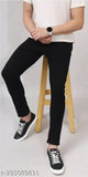 Black cotton plain jeans for men by Shriradhe Enterprises, perfect fit for any occasion. (Size 30: Waist 30in, Length 39in, Hip 32in; Size 36: Waist 36in, Length 39in, Hip 38in) Made in India