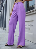Purple high-waisted women's trousers
