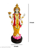 Polyresin multicolor Lord Vishnu statuette, 22 cm handicraft showpiece for home decor or pooja gift, India-made