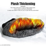 Wool winter beanie cap with neck warmer scarf set (one size), soft thermal fleece lining for indoor/outdoor activities