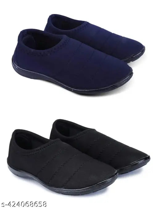 Canvas and PVC slip-on casual shoes for women pair of 2, perfect for daily wear and activities like running, walking, gyming, and training. Sizes available from IND-5 to IND-9. Made in India