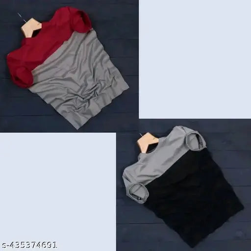 Nylon colorblocked half-sleeve t-shirt for men, India