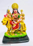 Multicolor Resin Maa Durga Statue (9 inch), intricately hand-painted and decorated Indian god idol for home or office use
