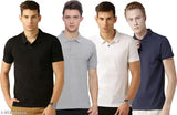 Western Men Polo Collar T-Shirts (4pk) - Matty Polycotton, solid color, short sleeves - M, L, XL sizes for daily wear, India origin
