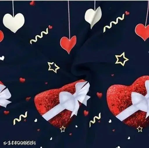 Red and black double 3D printed bedsheet with four pillow covers