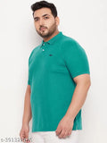 Plus size men's cotton blend golf t-shirt, short sleeves, printed design. Shown on mannequin