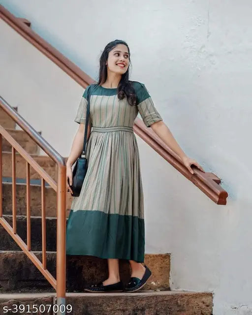 Kurti, rayon fabric, block print, women's fashion, flared silhouette, sleeveless top