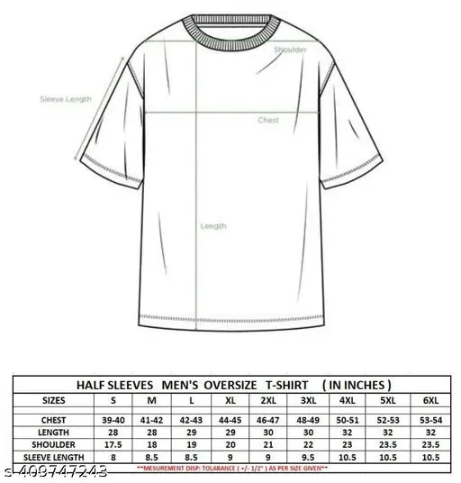 Men's loose-fit polycotton oversized t-shirt, solid color in various sizes (S-6XL), perfect for a stylish and smart look