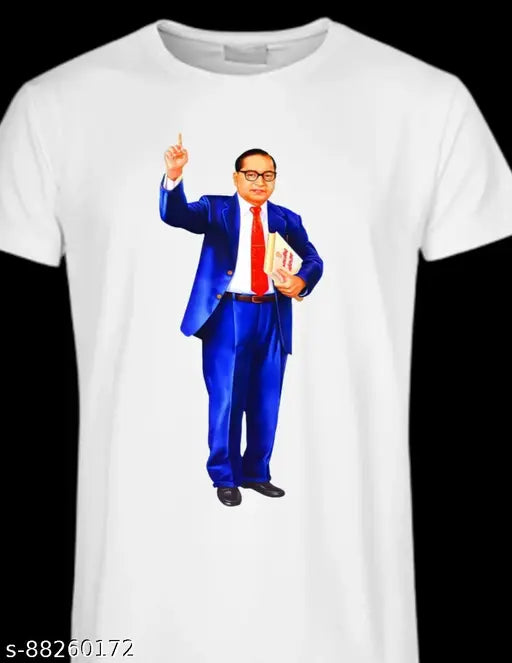 Ambedkar cotton blend t-shirt, printed with net pattern, short sleeves, size S (36in chest, 26in length)