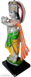 Resin Krishna idol, 11 cm x 31 cm x 10 cm, handcrafted with white marble finish, playing Murli on a wooden log, bright and contrasting multi-colored dress and decorations