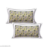 Yellow & white cotton bed sheet with 2 zipper pillow covers, super fine quality.