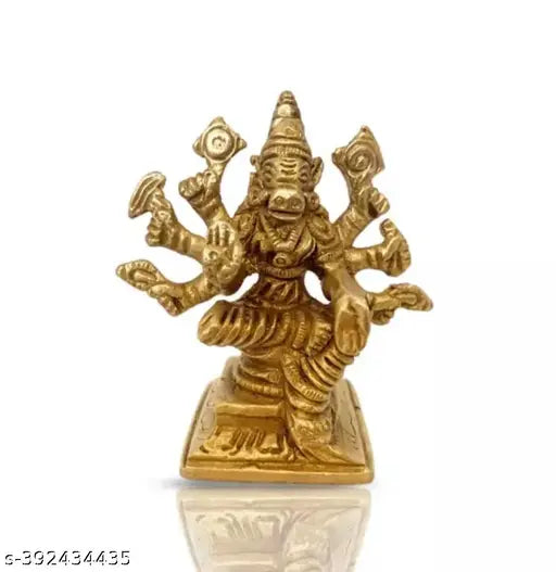 Brass 8-handled Varahi Amman statute, ideal for home and temple worship