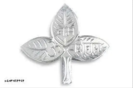 2g Pure Silver Belpatra/Bilva Leaves for Puja - Indian god idol, silver(chandi) religious offering