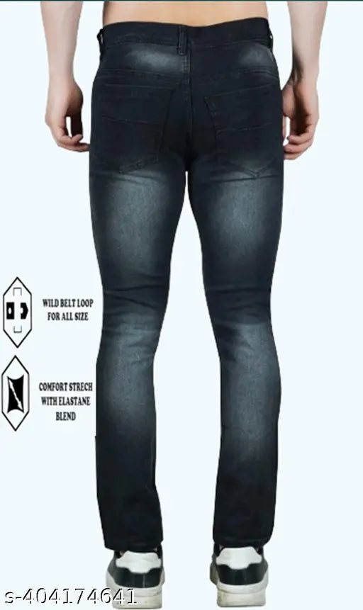 Grey cotton slim fit men's jeans