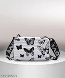 Black and white sling bag, detachable shoulder strap, cosmetic bag conversion