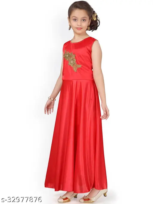 Red linen sleeveless dress, floor length