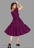 Wine rayon flared kurti for regular, office, or party wear - stylish short-sleeved Indian kurta in solid design