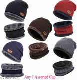 Solid wool muffler cap and gloves set for men and women, perfect for winter in India