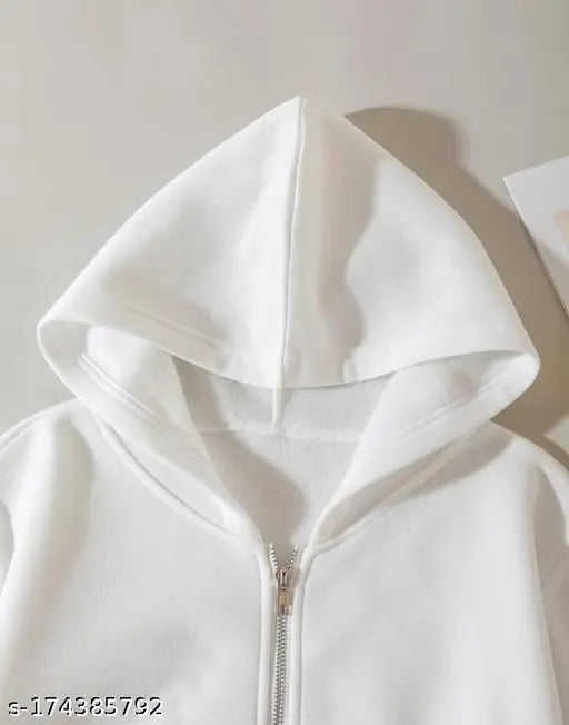 Fleece, long-sleeved solid color quilted parka hoodie for women in various sizes (M, L, XL). Versatile, stylish wardrobe essential from ZEESHE MEESHE