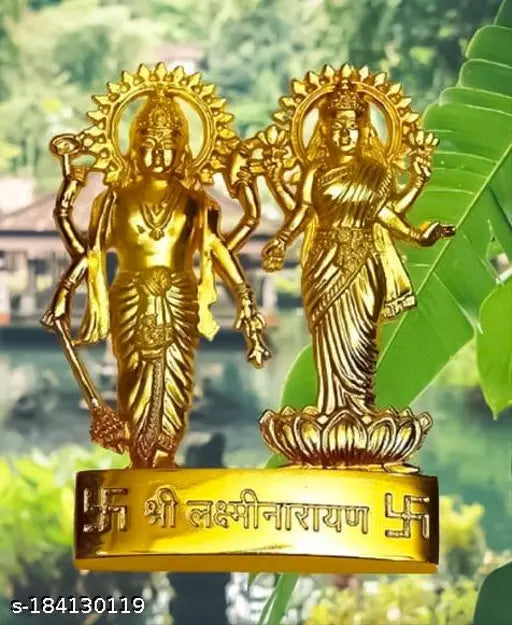 Metal Indian God Idol: Lord Lakshmi Vishnu Idol, 11cm