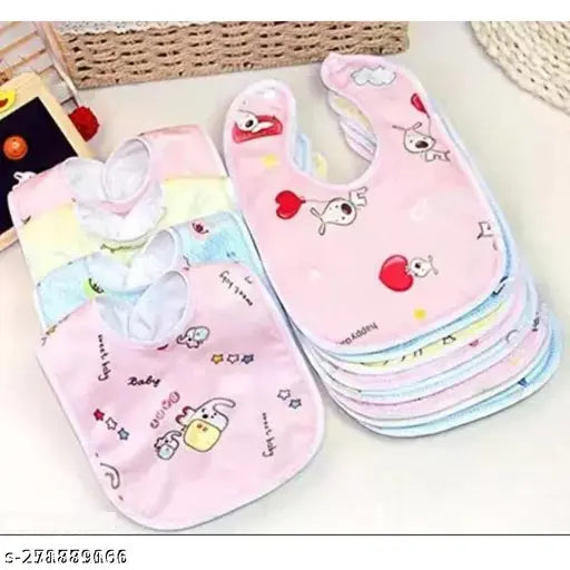 Multicolor quick-dry, lightweight GOBS baby bibs pack (3), waterproof double layered with chit buttons for easy handling, Indian-made premium quality baby essential accessory for feeding